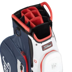 Titleist Cart 15 StaDry Cart Bag -Golf Clothing Shop 2022Cart15StaDryNavy White Red TB22CT7 416 04 700x700