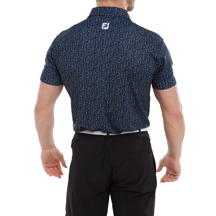 FootJoy Glass Print Lisle Men's Golf Polo Shirt 80038 3 FootJoy Glass Print Lisle Men's Golf Polo Shirt 80038 - Image 3
