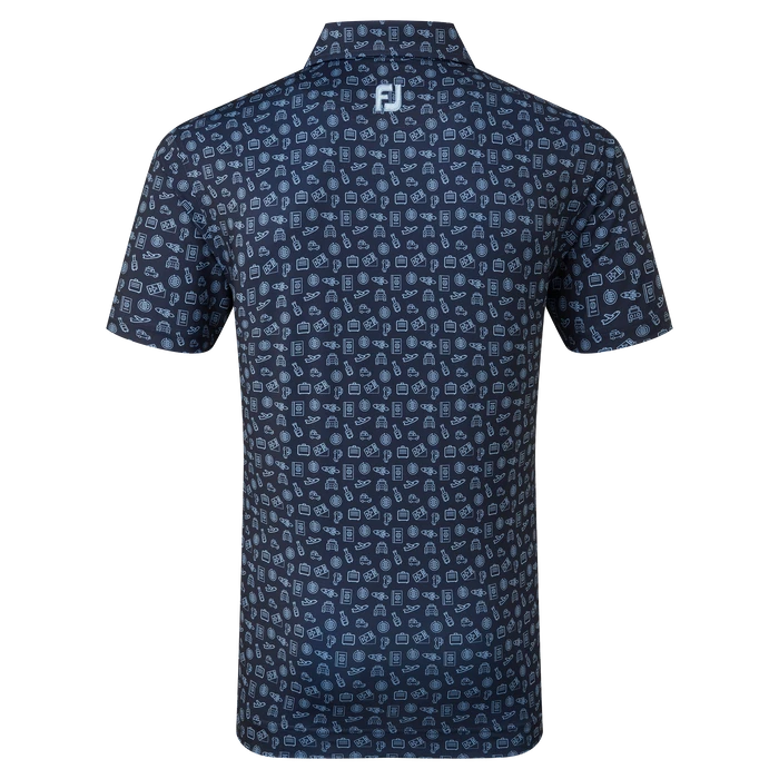 FootJoy Travel Print Lisle Men's Golf Polo Shirt 80047 4 FootJoy Travel Print Lisle Men's Golf Polo Shirt 80047 - Image 4