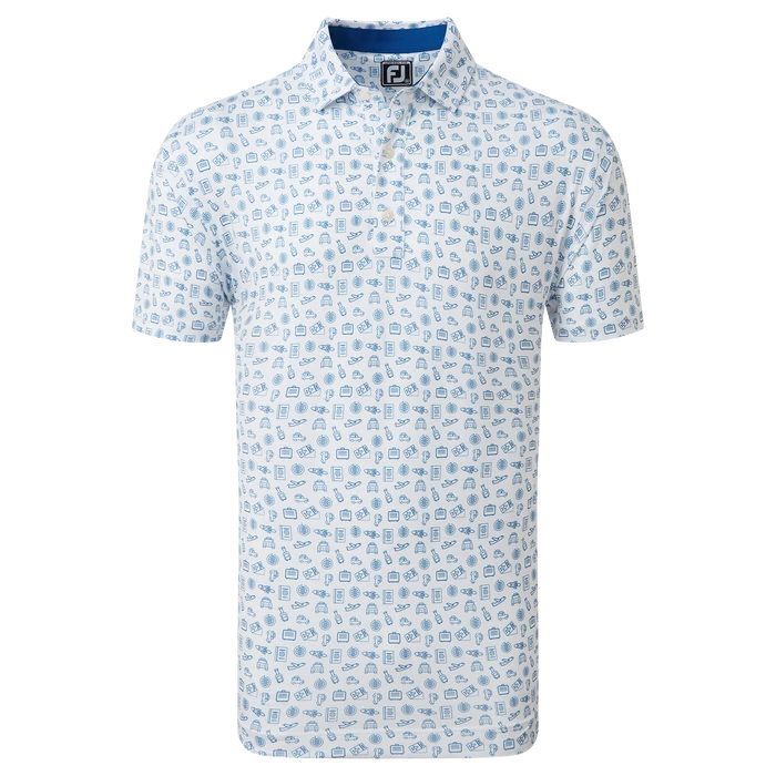 FootJoy Travel Print Lisle Men's Golf Polo Shirt 80048 1 FootJoy Travel Print Lisle Men's Golf Polo Shirt 80048