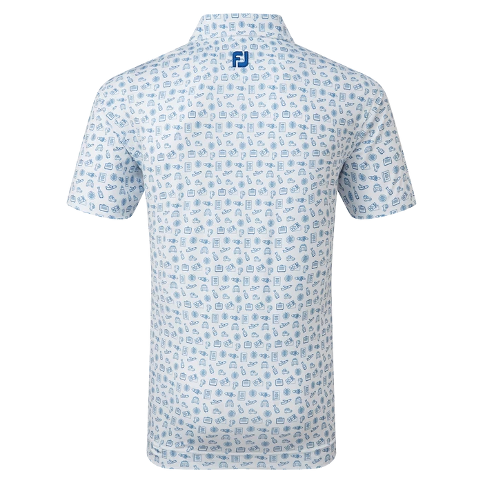 FootJoy Travel Print Lisle Men's Golf Polo Shirt 80048 4 FootJoy Travel Print Lisle Men's Golf Polo Shirt 80048 - Image 4