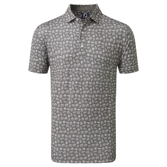 FootJoy Travel Print Lisle Men's Golf Polo Shirt 80049 1 FootJoy Travel Print Lisle Men's Golf Polo Shirt 80049