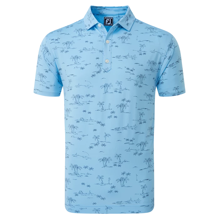 FootJoy Tropic Print Lisle Men's Golf Polo Shirt 80092 1 FootJoy Tropic Print Lisle Men's Golf Polo Shirt 80092