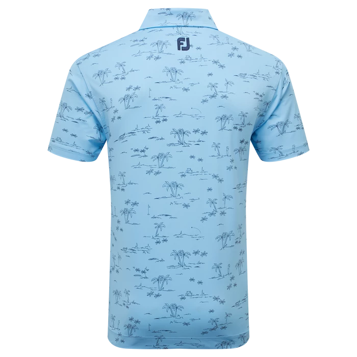 FootJoy Tropic Print Lisle Men's Golf Polo Shirt 80092 4 FootJoy Tropic Print Lisle Men's Golf Polo Shirt 80092 - Image 4
