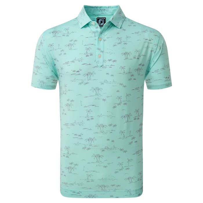 FootJoy Tropic Print Lisle Men's Golf Polo Shirt 80095 1 FootJoy Tropic Print Lisle Men's Golf Polo Shirt 80095