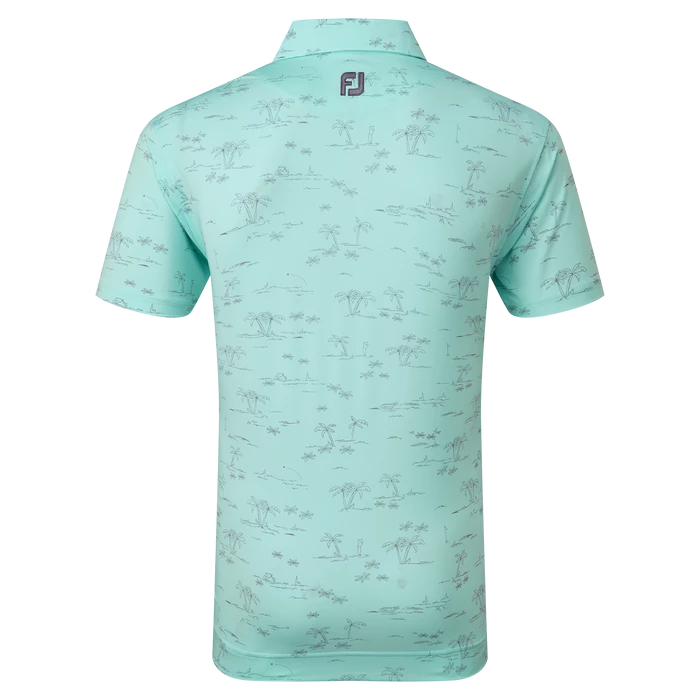 FootJoy Tropic Print Lisle Men's Golf Polo Shirt 80095 4 FootJoy Tropic Print Lisle Men's Golf Polo Shirt 80095 - Image 4