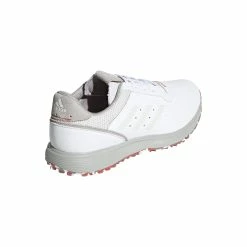 Adidas S2G Spikeless Leather Golf Shoes -Golf Clothing Shop FX4333 FTW photo back lateral top white