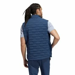 Adidas Frostguard Full-Zip Padded Vest -Golf Clothing Shop H50987 APP on model back white 700x700