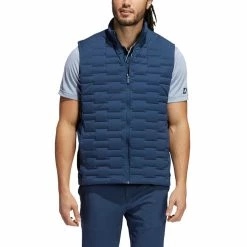 Adidas Frostguard Full-Zip Padded Vest -Golf Clothing Shop H50987 APP on model front white 700x700