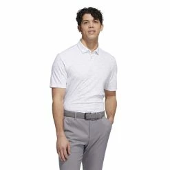 Adidas Go-To Camo Golf Polo Shirt -Golf Clothing Shop HF9036 3 APPAREL OnModel StandardView white 700x700