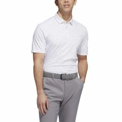 Adidas Go-To Camo Golf Polo Shirt -Golf Clothing Shop HF9036 4 APPAREL OnModel FrontView white 700x700