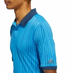 Adidas Jacquard HEAT.RDY Polo Golf Shirt -Golf Clothing Shop HG6063 APP on model detail 1 white 700x700