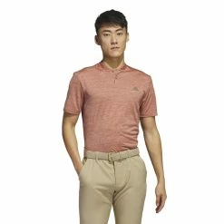 Adidas Textured Stripe Golf Polo Shirt -Golf Clothing Shop HR9069 3 APPAREL OnModel StandardView white 700x700